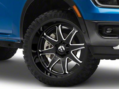 Fuel Wheels Hammer Gloss Black Milled 6-Lug Wheel; 22x12; -44mm Offset (24-25 Ranger)