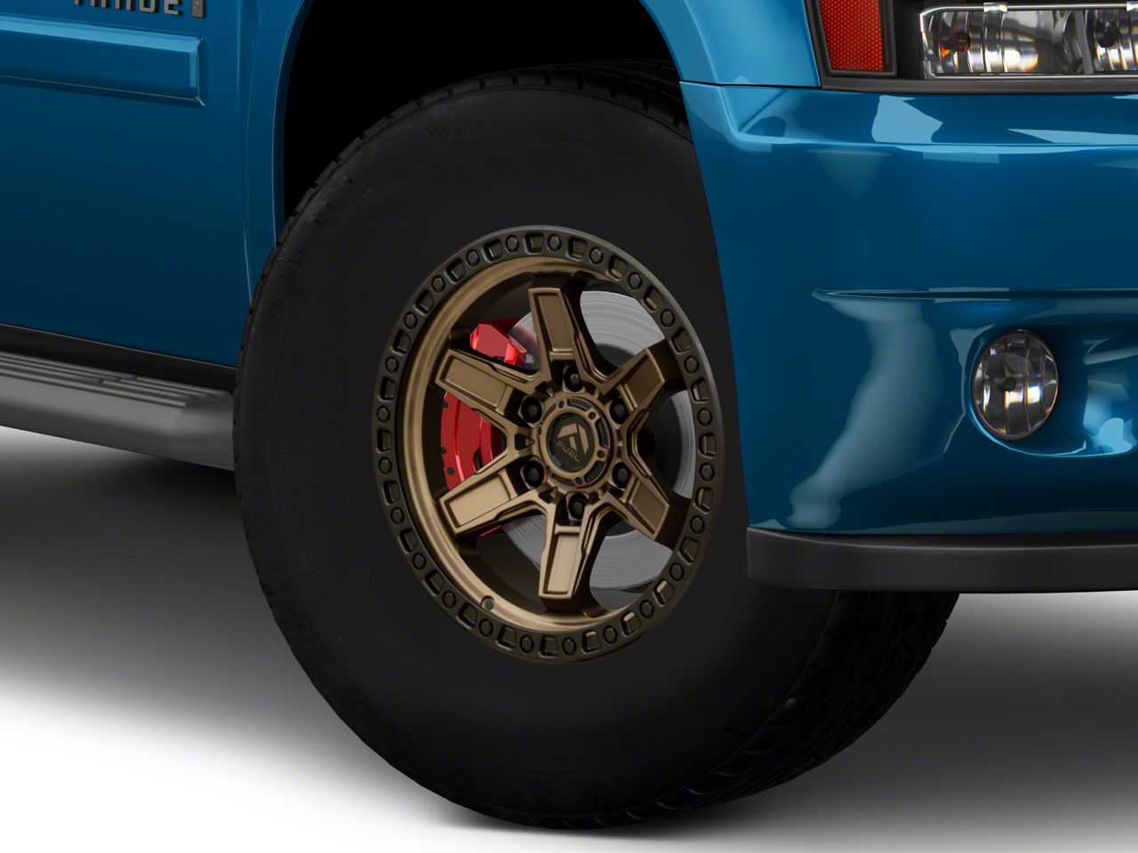 Fuel Wheels Ranger Kicker Matte Bronze with Black Bead Ring 6Lug Wheel