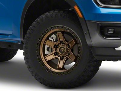 Fuel Wheels Kicker Matte Bronze with Black Bead Ring 6-Lug Wheel; 17x9; -12mm Offset (24-25 Ranger)
