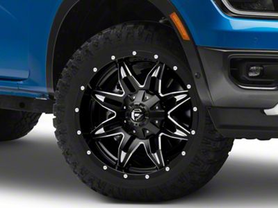 Fuel Wheels Lethal Satin Black Milled 6-Lug Wheel; 20x10; -24mm Offset (24-25 Ranger)