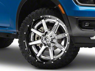 Fuel Wheels Maverick Chrome with Gloss Black Lip 6-Lug Wheel; 22x14; -70mm Offset (24-25 Ranger)