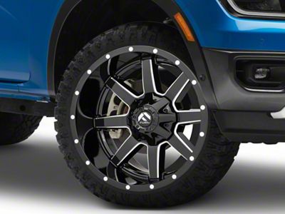 Fuel Wheels Maverick Gloss Black Milled 6-Lug Wheel; 22x10; 10mm Offset (24-25 Ranger)