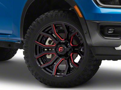 Fuel Wheels Rage Gloss Black Red Tinted 6-Lug Wheel; 20x10; -18mm Offset (24-25 Ranger)