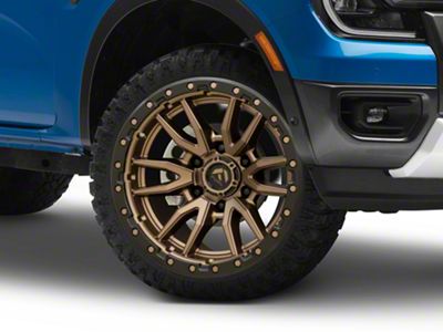 Fuel Wheels Rebel Matte Bronze with Black Bead Ring 6-Lug Wheel; 22x9; 20mm Offset (24-25 Ranger)