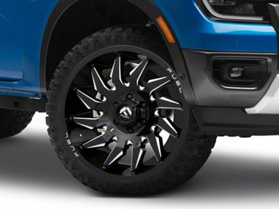 Fuel Wheels Saber Gloss Black Milled 6-Lug Wheel; 24x12; -44mm Offset (24-25 Ranger)