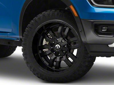 Fuel Wheels Sledge Matte Black with Gloss Black Lip 6-Lug Wheel; 20x12; -45mm Offset (24-25 Ranger)