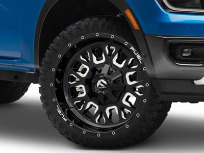 Fuel Wheels Stroke Gloss Black Milled 6-Lug Wheel; 22x10; 10mm Offset (24-25 Ranger)