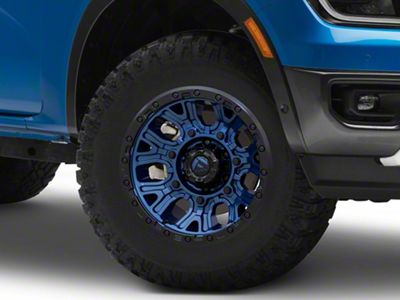 Fuel Wheels Traction Dark Blue with Black Ring 6-Lug Wheel; 17x9; -12mm Offset (24-25 Ranger)
