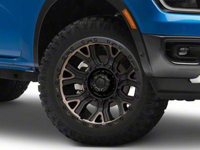 Fuel Wheels Traction Matte Black with Double Dark Tint 6-Lug Wheel; 20x9; 1mm Offset (24-25 Ranger)