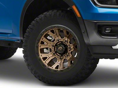 Fuel Wheels Traction Matte Bronze with Black Ring 6-Lug Wheel; 17x9; 1mm Offset (24-25 Ranger)