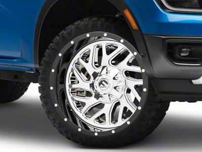 Fuel Wheels Triton Chrome with Gloss Black Lip 6-Lug Wheel; 22x10; -13mm Offset (24-25 Ranger)
