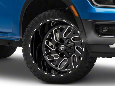 Fuel Wheels Triton Gloss Black Milled 6-Lug Wheel; 22x12; -43mm Offset (24-25 Ranger)