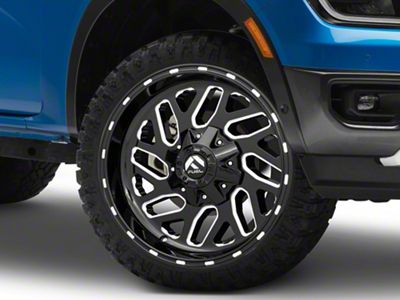 Fuel Wheels Triton Gloss Black Milled 6-Lug Wheel; 24x12; -44mm Offset (24-25 Ranger)