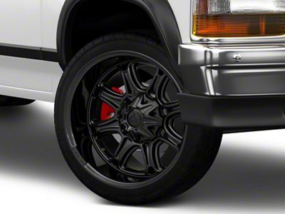 Fuel Wheels Darkstar Matte Black with Gloss Black Lip 6-Lug Wheel; 20x10; -18mm Offset (91-96 Dakota)