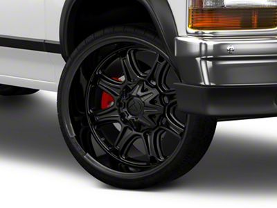 Fuel Wheels Darkstar Matte Black with Gloss Black Lip 6-Lug Wheel; 22x10; -18mm Offset (91-96 Dakota)