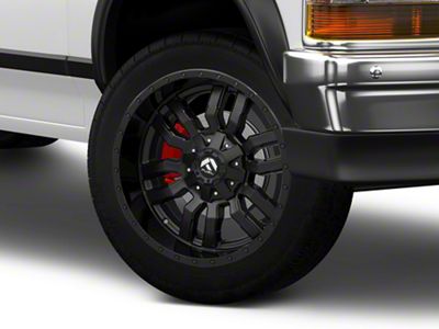 Fuel Wheels Sledge Matte Black with Gloss Black Lip 6-Lug Wheel; 18x8; 35mm Offset (91-96 Dakota)