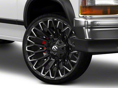 Fuel Wheels Strike Gloss Black Milled 6-Lug Wheel; 22x12; -44mm Offset (91-96 Dakota)