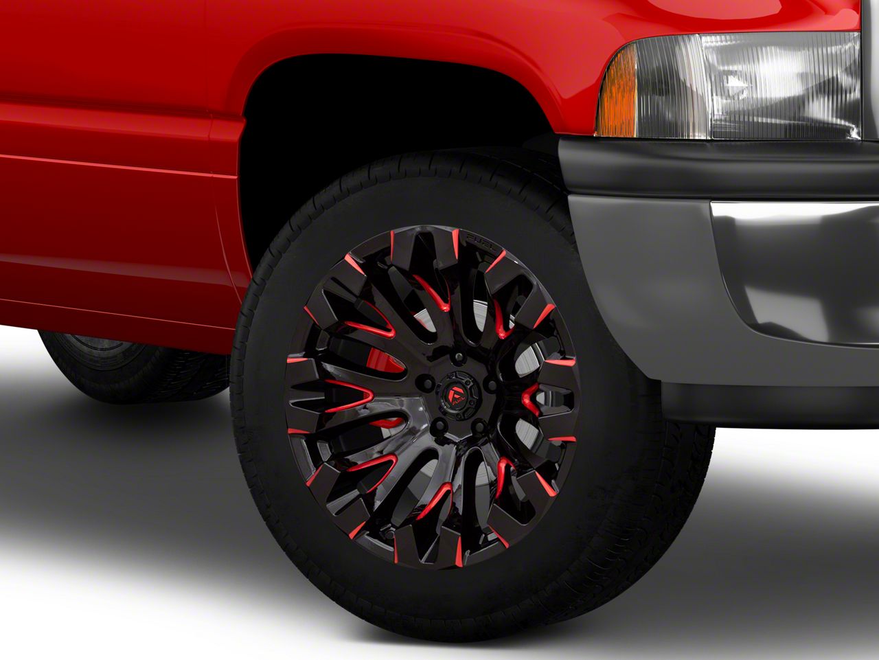 Fuel Wheels RAM 1500 Quake Gloss Black Milled with Red Tint 5-Lug Wheel ...