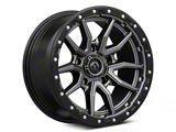 Fuel Wheels Rebel Matte Gunmetal with Black Bead Ring 5-Lug Wheel; 18x9; 20mm Offset (94-01 RAM 1500)