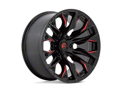 Fuel Wheels Flame Gloss Black Milled with Candy Red 8-Lug Wheel; 20x10; -18mm Offset (94-02 RAM 2500)