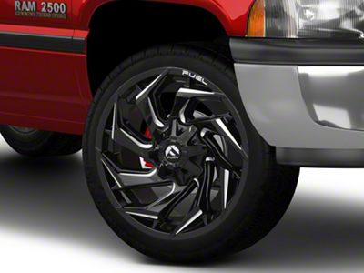 Fuel Wheels Reaction Gloss Black Milled 8-Lug Wheel; 22x10; -18mm Offset (94-02 RAM 2500)
