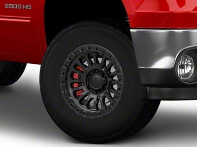 Fuel Wheels Rincon Matte Black with Gloss Black Lip 8-Lug Wheel; 17x9; -12mm Offset (94-02 RAM 2500)