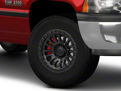Fuel Wheels Rincon Matte Black with Gloss Black Lip 8-Lug Wheel; 17x9; -12mm Offset (94-02 RAM 2500)