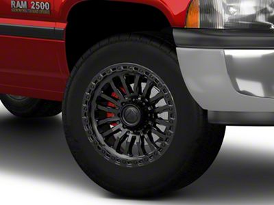 Fuel Wheels Rincon Matte Black with Gloss Black Lip 8-Lug Wheel; 18x9; -12mm Offset (94-02 RAM 2500)