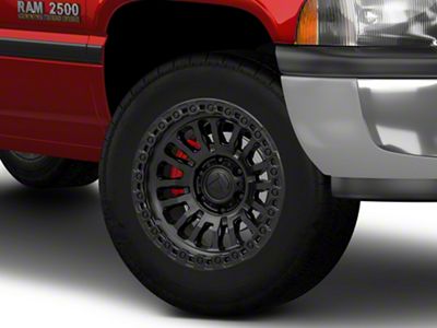 Fuel Wheels Rincon Matte Black with Gloss Black Lip 8-Lug Wheel; 18x9; 1mm Offset (94-02 RAM 2500)