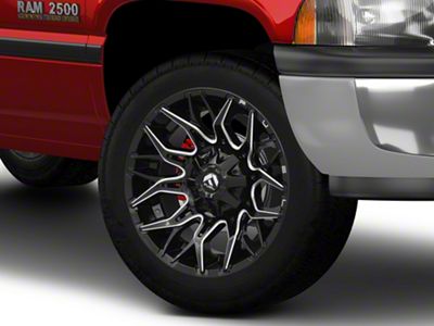 Fuel Wheels Twitch Glossy Black Milled 8-Lug Wheel; 20x10; -18mm Offset (94-02 RAM 2500)