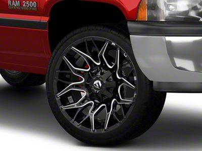 Fuel Wheels Twitch Glossy Black Milled 8-Lug Wheel; 22x10; -18mm Offset (94-02 RAM 2500)