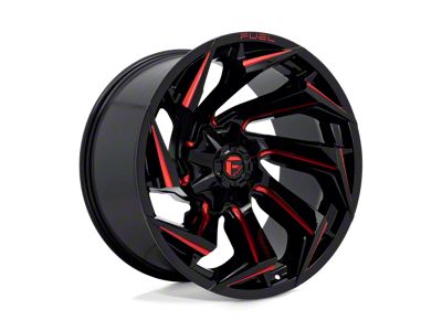 Fuel Wheels Reaction Gloss Black Milled with Red Tint 8-Lug Wheel; 22x12; -44mm Offset (99-07 F-250 Super Duty)