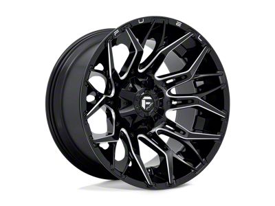 Fuel Wheels Twitch Glossy Black Milled 8-Lug Wheel; 22x12; -44mm Offset (99-07 F-250 Super Duty)
