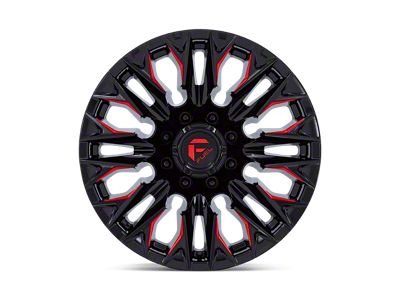 Fuel Wheels Flame Gloss Black Milled with Candy Red 8-Lug Wheel; 20x9; 20mm Offset (99-07 F-350 Super Duty SRW)