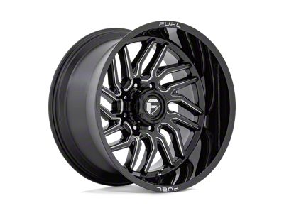 Fuel Wheels Hurricane Gloss Black Milled 8-Lug Wheel; 20x9; 1mm Offset (99-07 F-350 Super Duty SRW)