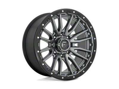 Fuel Wheels Rebel Matte Gunmetal with Black Bead Ring 8-Lug Wheel; 22x10; -18mm Offset (99-07 F-350 Super Duty SRW)