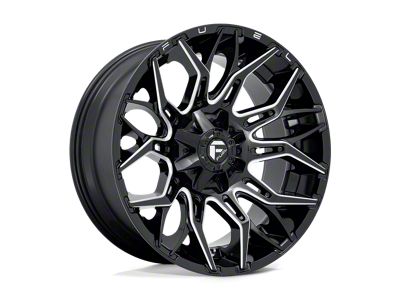 Fuel Wheels Twitch Glossy Black Milled 8-Lug Wheel; 22x10; -18mm Offset (99-07 F-350 Super Duty SRW)