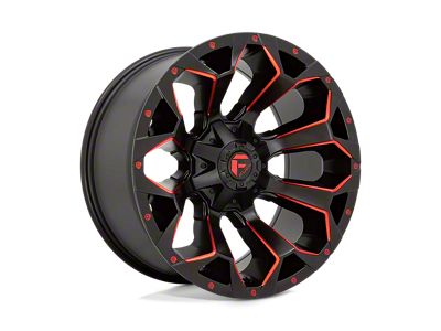 Fuel Wheels Assault Matte Black Red Milled 6-Lug Wheel; 18x9; 19mm Offset (99-06 Sierra 1500)