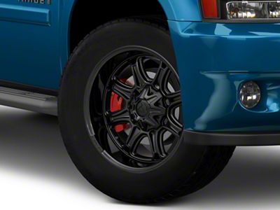 Fuel Wheels Darkstar Matte Black with Gloss Black Lip 6-Lug Wheel; 20x10; -18mm Offset (99-06 Sierra 1500)