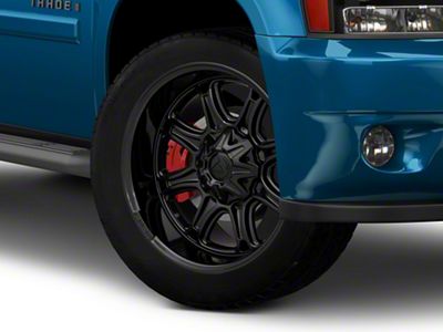Fuel Wheels Darkstar Matte Black with Gloss Black Lip 6-Lug Wheel; 22x9; 1mm Offset (99-06 Sierra 1500)
