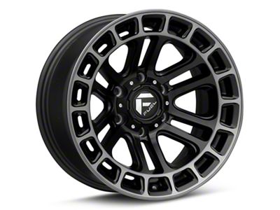 Fuel Wheels Heater Matte Black Double Dark Tint Machined 6-Lug Wheel; 17x9; -12mm Offset (99-06 Sierra 1500)