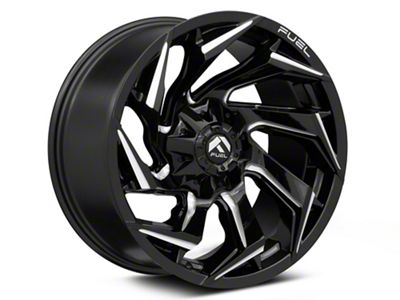 Fuel Wheels Reaction Gloss Black Milled 6-Lug Wheel; 24x12; -44mm Offset (99-06 Sierra 1500)