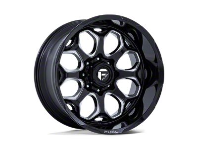 Fuel Wheels Scepter Gloss Black Milled 6-Lug Wheel; 20x9; 1mm Offset (99-06 Sierra 1500)