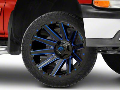 Fuel Wheels Contra Gloss Black with Blue Tinted Clear 6-Lug Wheel; 22x10; -19mm Offset (99-06 Silverado 1500)