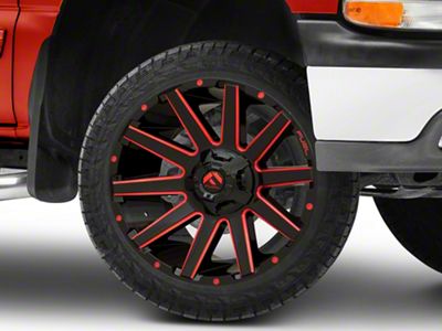 Fuel Wheels Contra Gloss Black with Red Tinted Clear 6-Lug Wheel; 22x12; -43mm Offset (99-06 Silverado 1500)