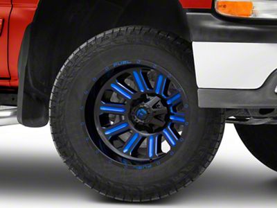 Fuel Wheels Hardline Gloss Black with Blue Tinted Clear 6-Lug Wheel; 18x9; -12mm Offset (99-06 Silverado 1500)