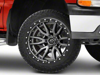 Fuel Wheels Rebel Matte Gunmetal with Black Bead Ring 6-Lug Wheel; 22x9; 20mm Offset (99-06 Silverado 1500)