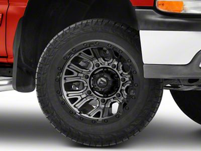 Fuel Wheels Traction Matte Gunmetal with Black Ring 6-Lug Wheel; 20x10; -18mm Offset (99-06 Silverado 1500)