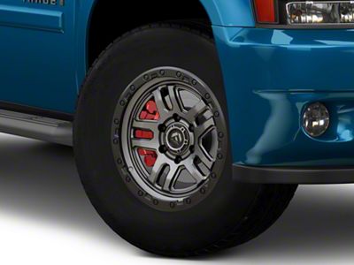 Fuel Wheels Ammo Matte Gunmetal with Black Bead Ring 6-Lug Wheel; 18x9; -12mm Offset (23-25 Canyon)