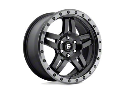 Fuel Wheels Anza Matte Black with Gunmetal Ring 6-Lug Wheel; 18x8; 27mm Offset (15-22 Canyon)